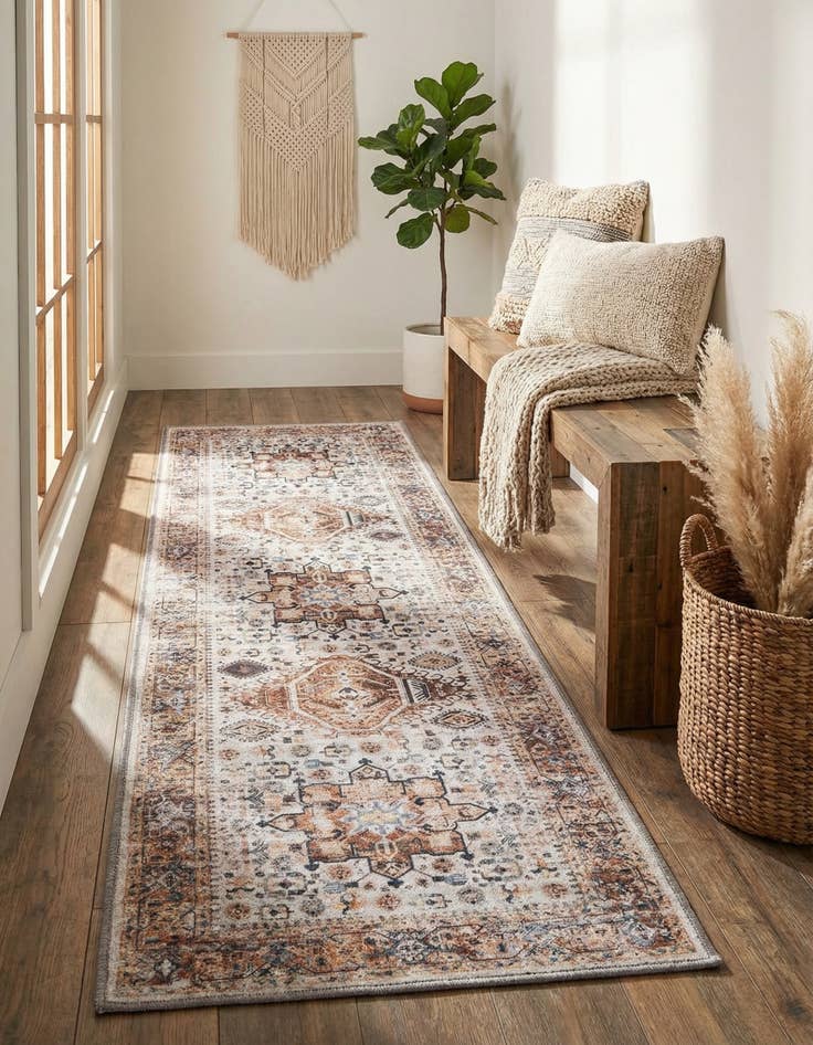 Detail image of 2' x 6'  Washable Yara Runner Rug