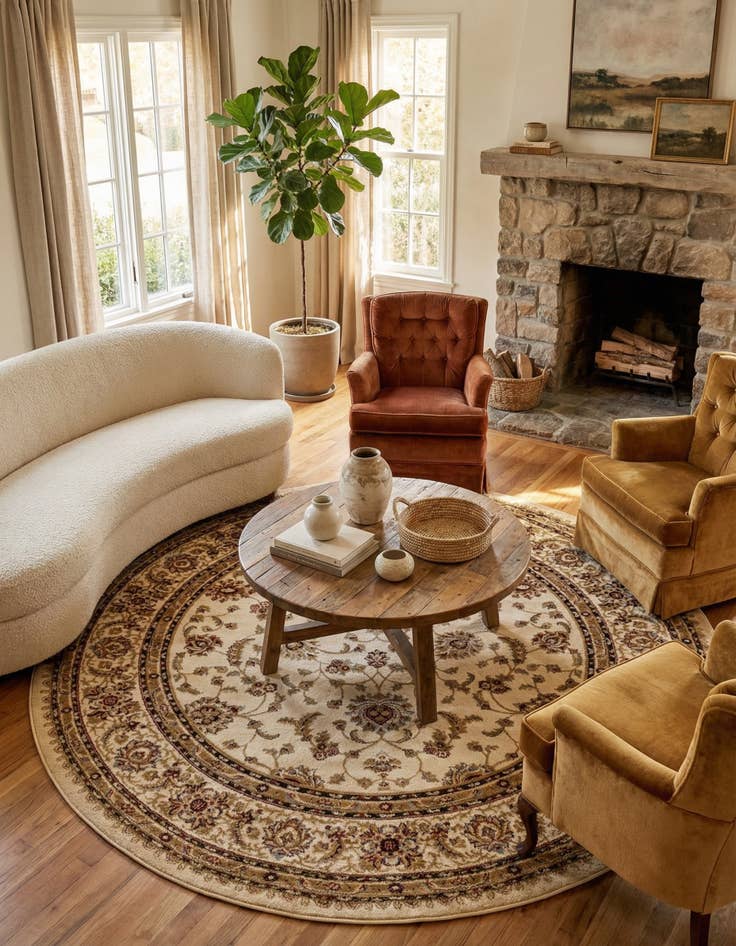 Detail image of 7' 10 x 7' 10 Aditi Round Rug