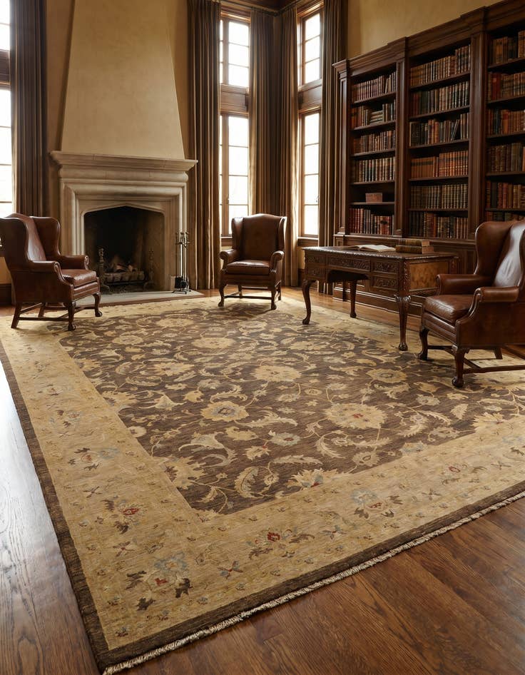 Detail image of 16' 10 x 21' 4 Hand Knotted Peshawar Ziegler Rug