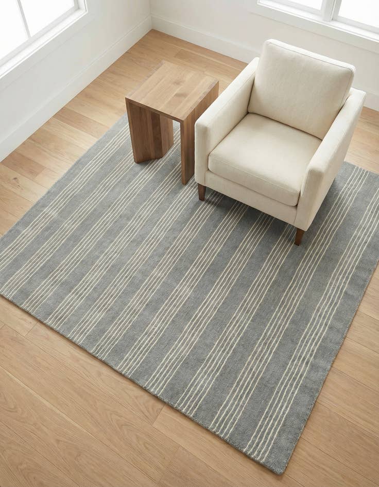 Detail image of 5' 1 x 5' 1 Jill Zarin Striped Wool Square Rug