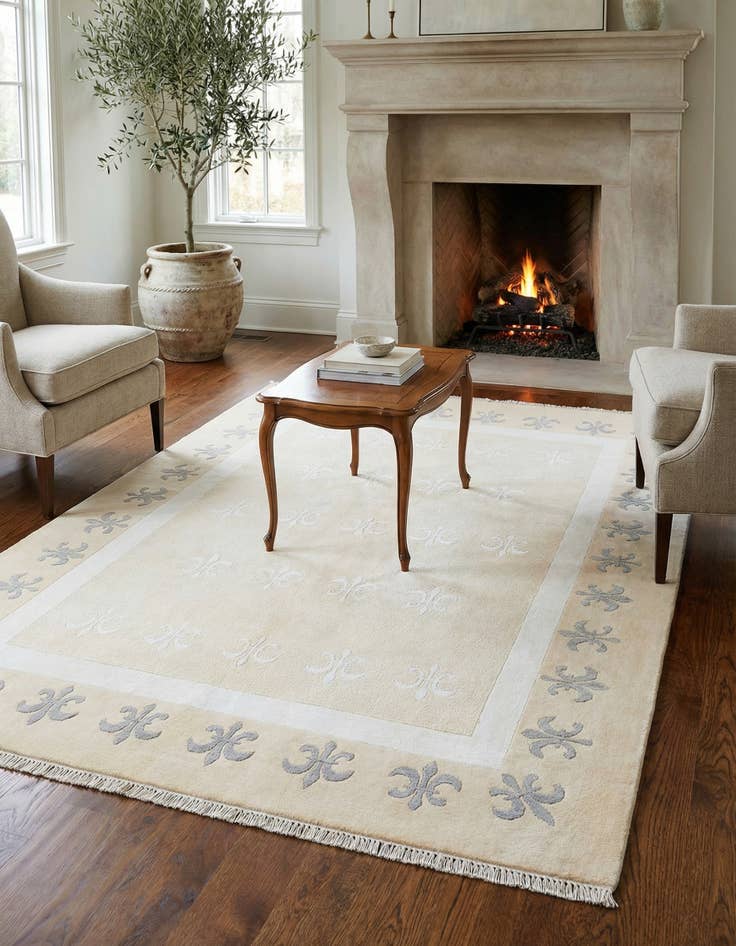 Detail image of 4' 10 x 6' 7 Hand Knotted Darya Wool Rug