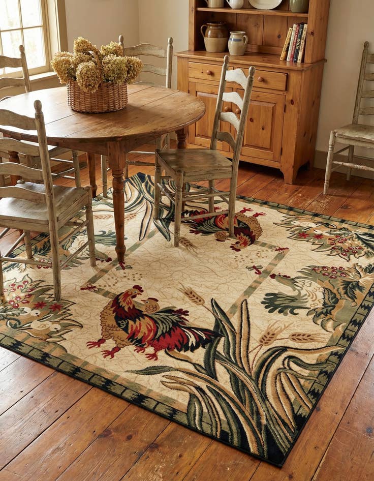 Detail image of 7' 10 x 7' 10 Pastoral Square Rug