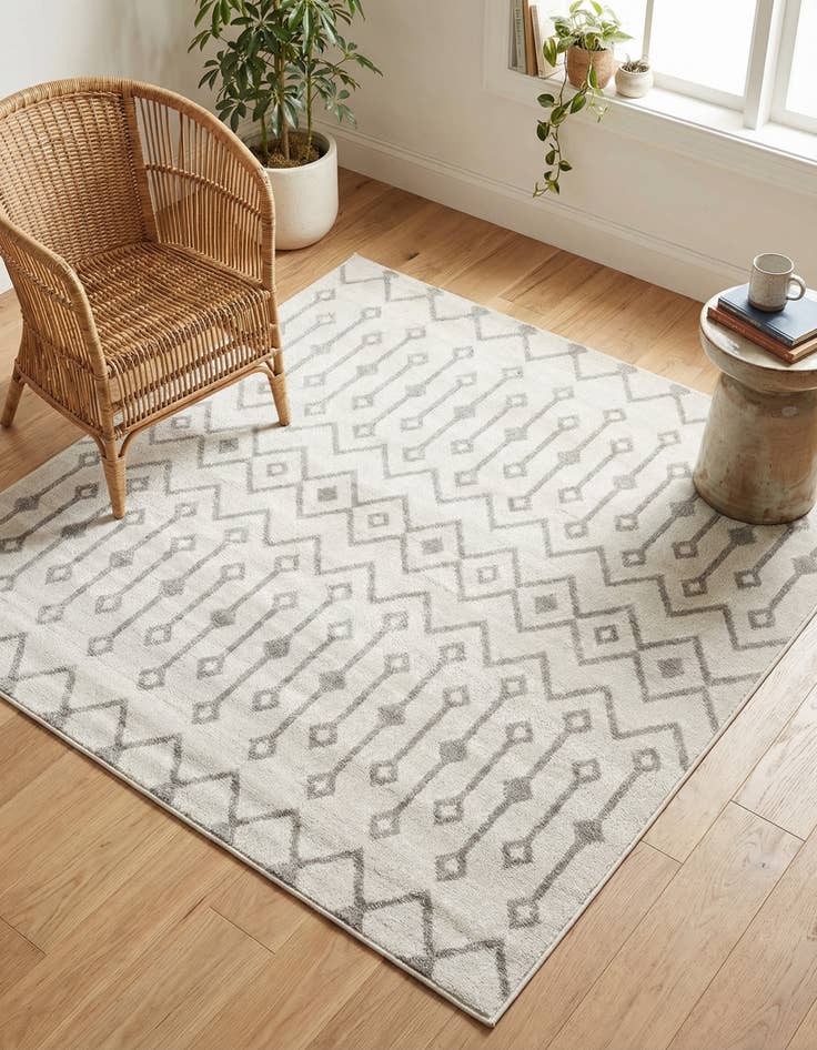 Detail image of  5' 3 x 5' 3 Bohemian Trellis Square Rug