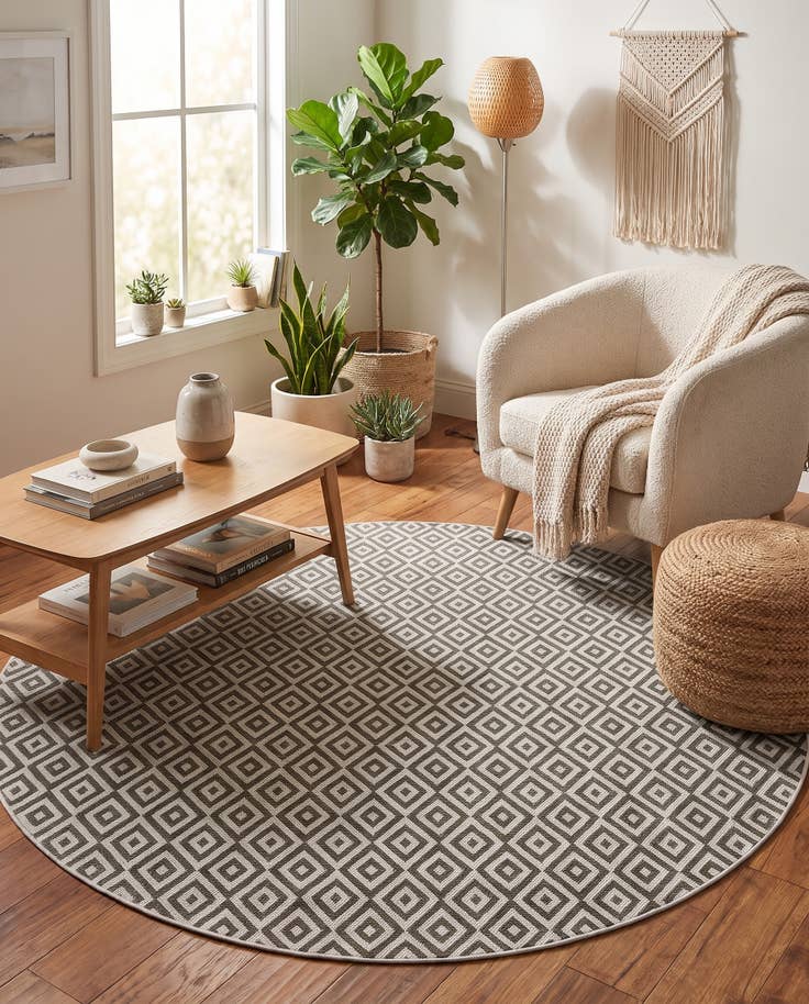 Detail image of 215cm x 215cm Easy-Clean Jill Zarin Indoor / Outdoor Round Rug