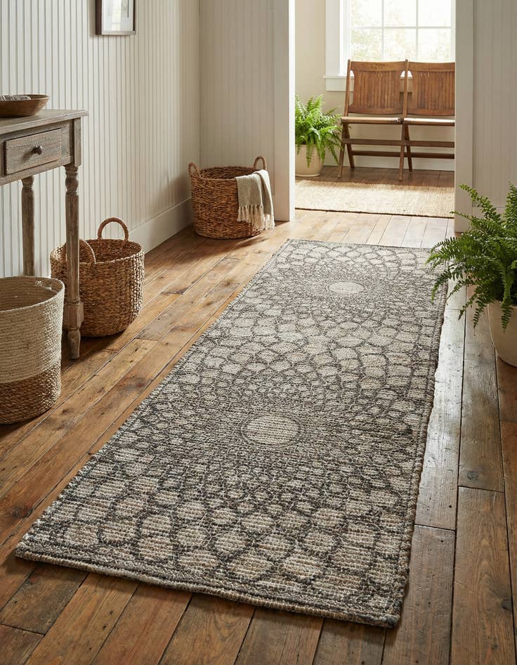 Detail image of 2' 2 x 6' 1  Hand Woven Chenille Jute Runner Rug