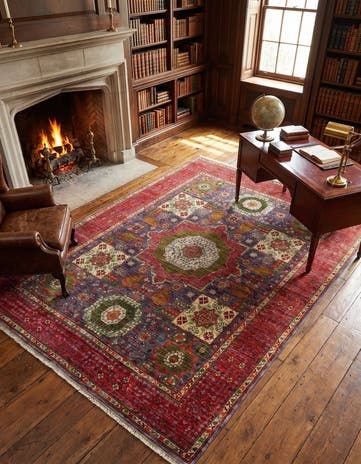 5' 1 x 6' 9 Hand Knotted Mamluk Ziegler Rug