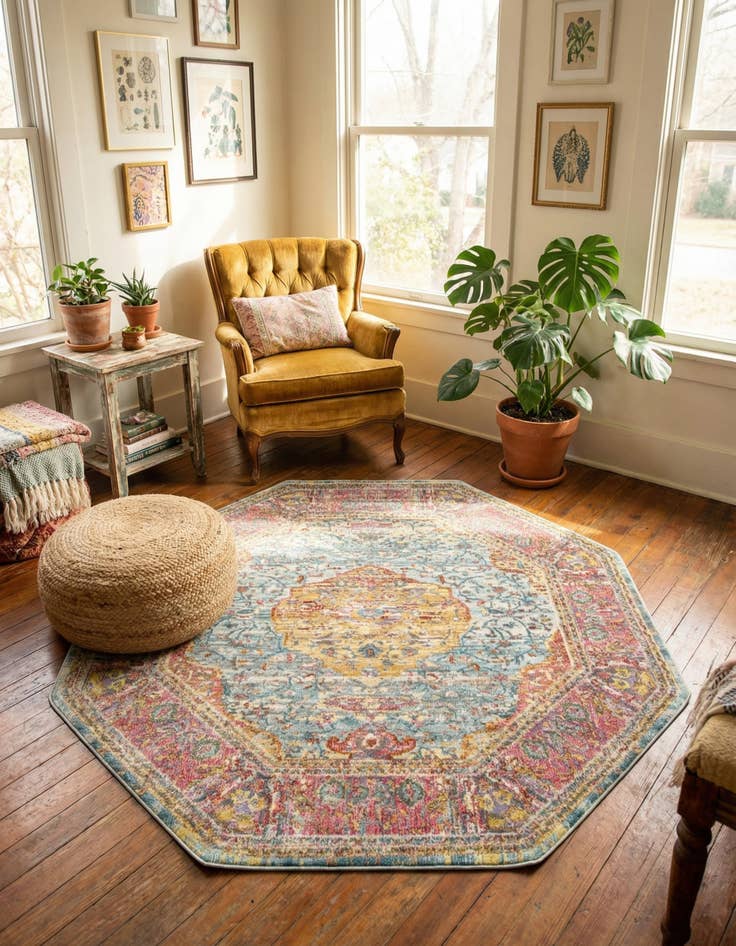Detail image of 5' x 5' Havana Octagon Rug