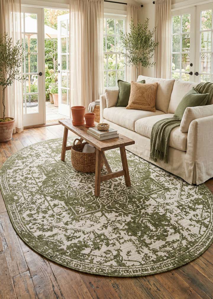 7' 10 x 10' Easy-Clean Jill Zarin Dubai Indoor / Outdoor Oval Rug