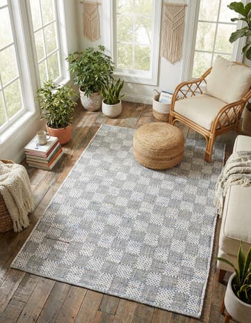 Ivory Hand Woven Chindi Cotton Rug