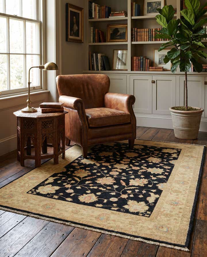4' 2 x 5' 5 Hand Knotted Peshawar Ziegler Rug
