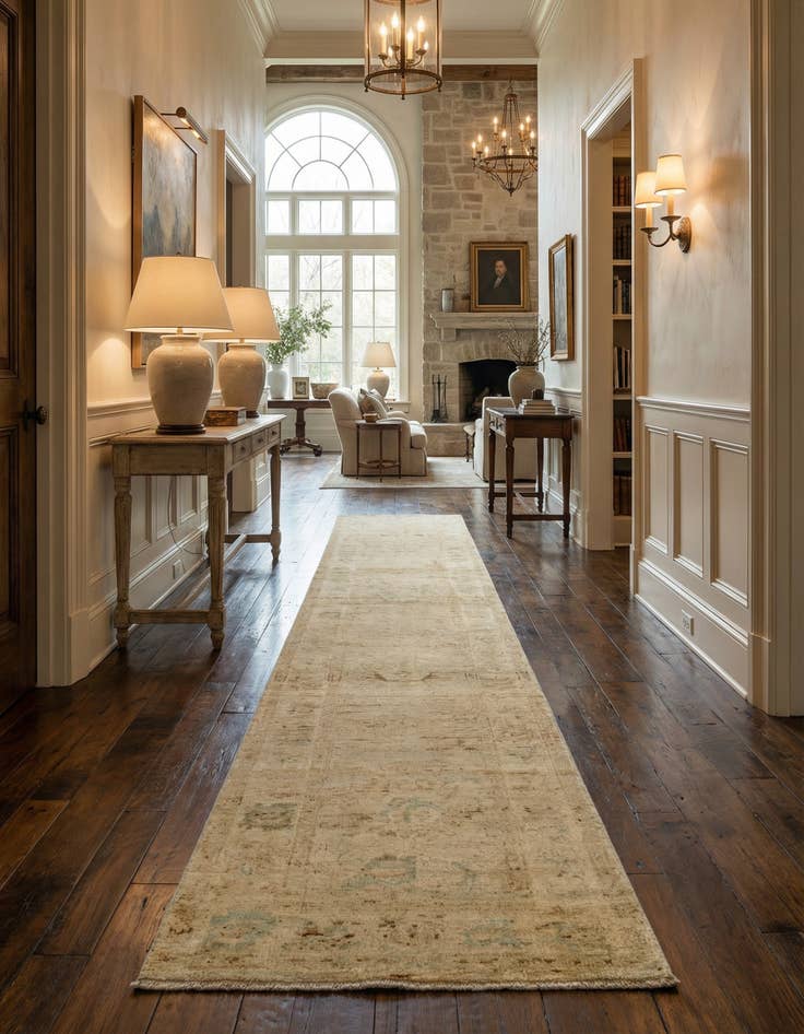 Detail image of 2' 7 x 19' Oushak Wool Runner Rug