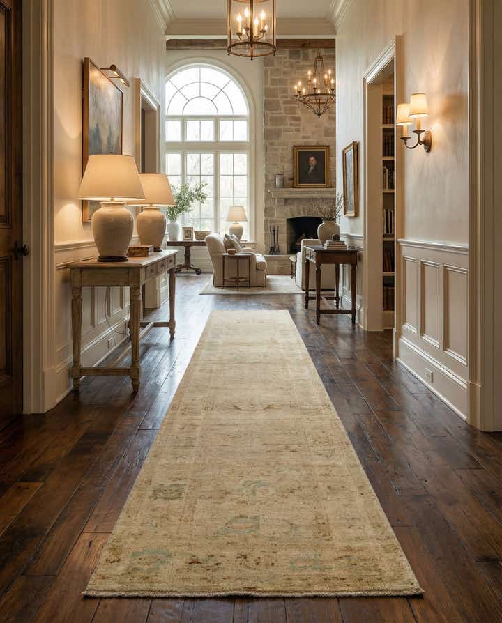 2' 7 x 19' Oushak Wool Runner Rug