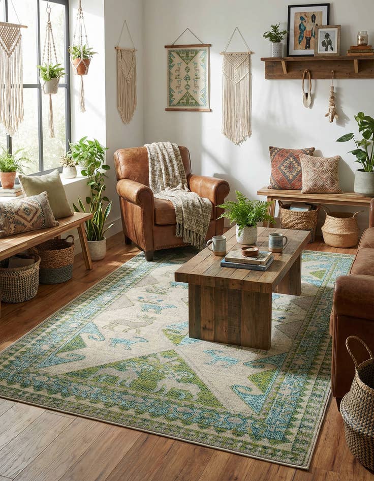 Detail image of 5' x 8' Washable Mesa Rug