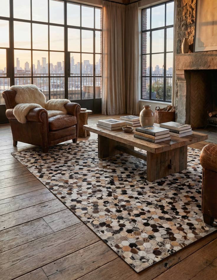 Detail image of 5' 1 x 8' Cowhide Rug