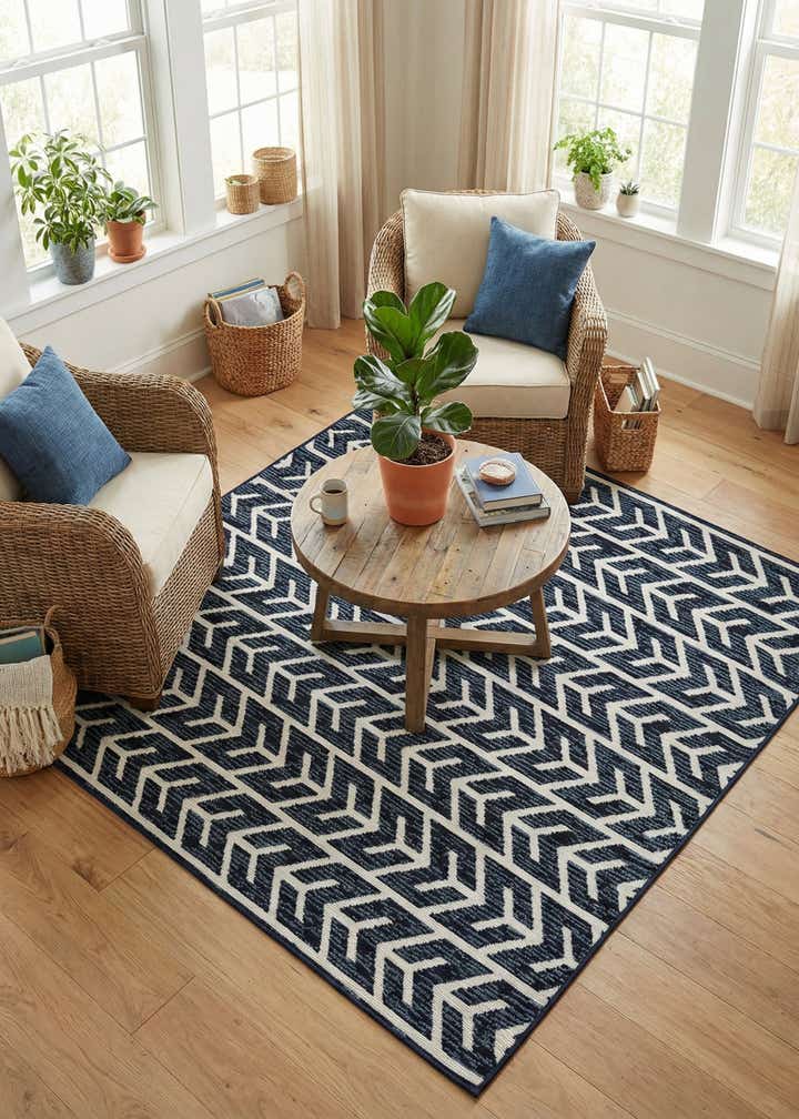 6' x 6' Easy-Clean Sabrina Soto Aston Indoor / Outdoor Square Rug