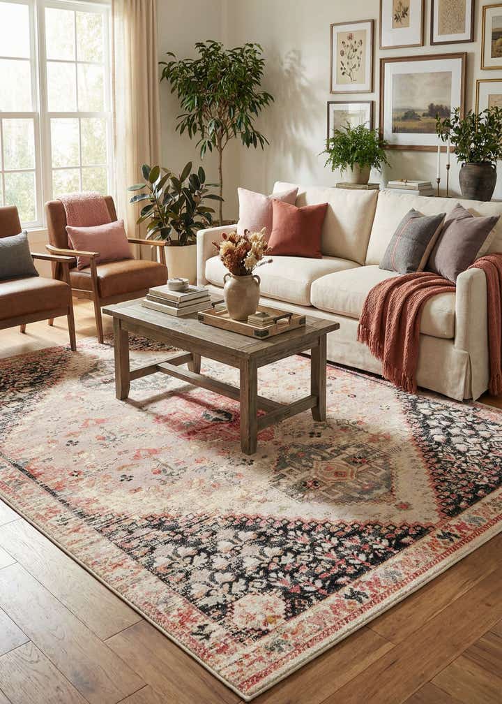 9' x 12' Easy-Clean Traditional Indoor / Outdoor Rug