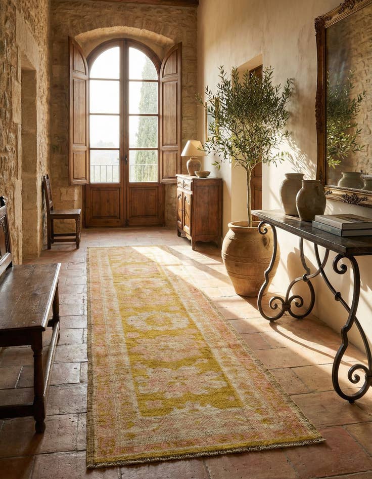 Detail image of 2' 8 x 9' 11 Hand Knotted Oushak Wool Runner Rug