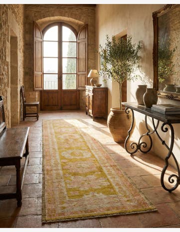 2' 8 x 9' 11 Hand Knotted Oushak Wool Runner Rug