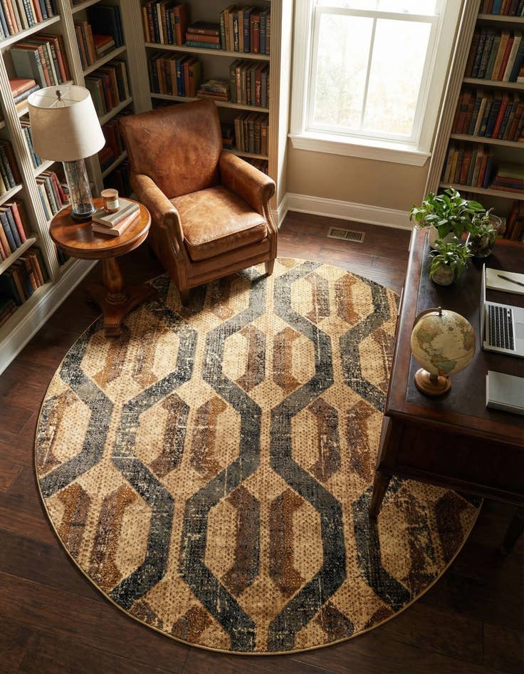 Detail image of 7' x 7' Saturn Round Rug