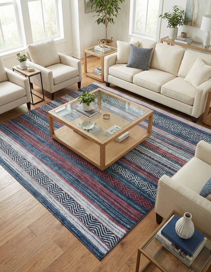 Detail image of 7' 10 x 7' 10 Washable Yara Square Rug