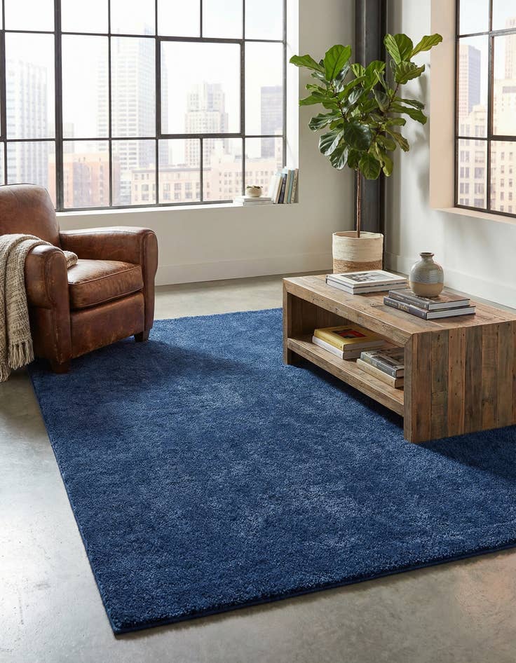 Detail image of 5' 3 x 7' 7 Solid Frieze Rug