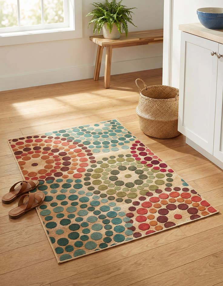 Detail image of 2' 2 x 3'  Washable Modern Indoor / Outdoor Rug