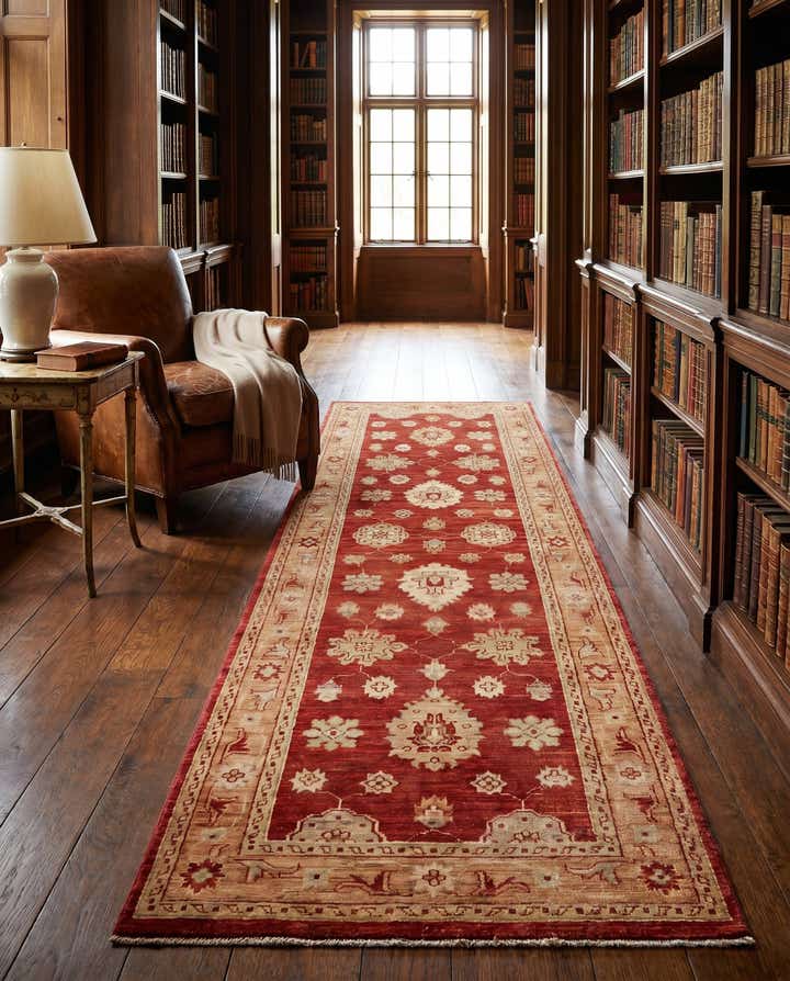 2' 9 x 9' 3 Hand Knotted Peshawar Ziegler Runner Rug