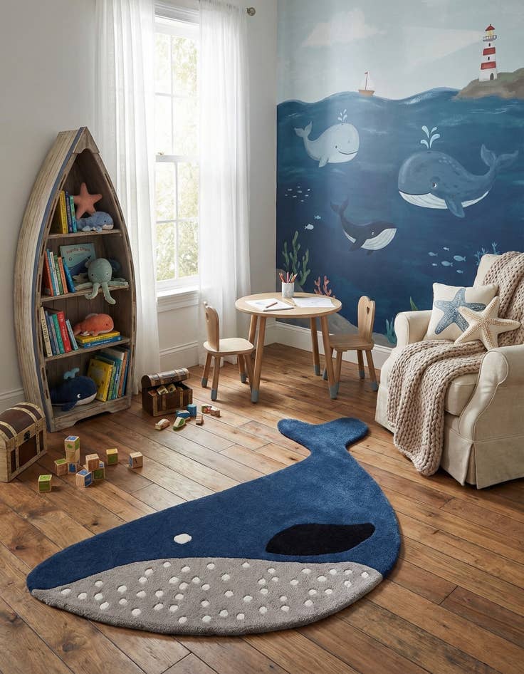 Detail image of 4' 1 x 6' 1 Playtime Kids Wool Freeform Rug