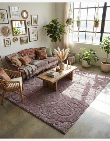 8' x 10' Botanical Shag Rug