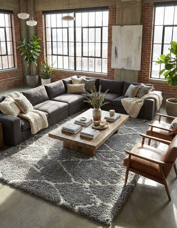 Ash Gray Infinity Shag Rug