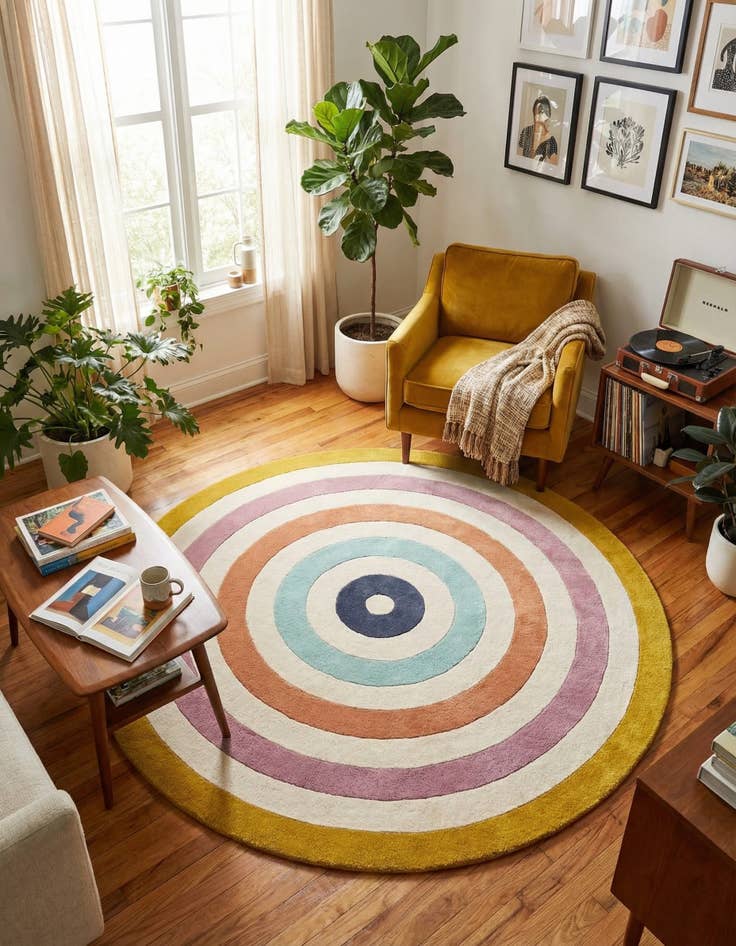 Detail image of 6' 1 x 6' 1 Hand Tufted Wool Round Rug