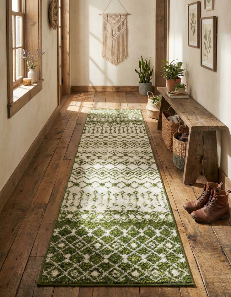 Detail image of  2' x 8' Moroccan Trellis Runner Rug