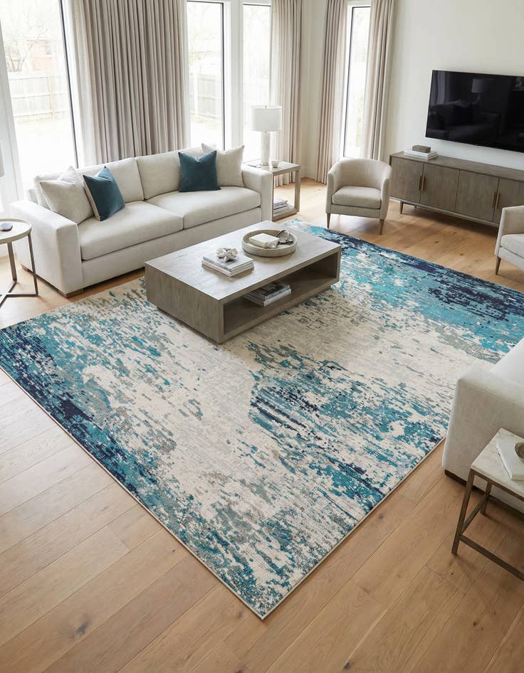 Detail image of 9' 10 x 9' 10 Washable Vivid Square Rug