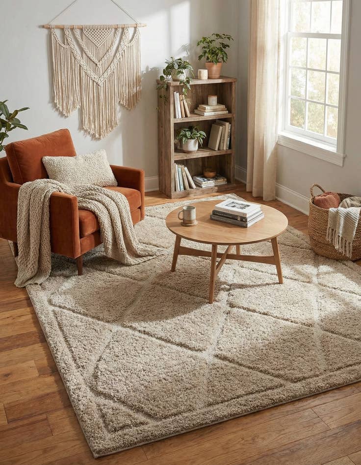 Detail image of 8' x 10' Lattice Shag Rug