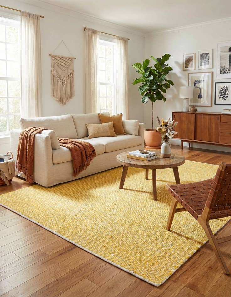 Detail image of 9' x 12' Hand Woven Chindi Chevron Rug