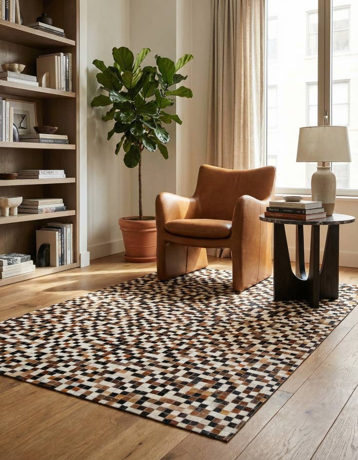 Detail image of 5' 6 x 7' 8 Cowhide Stocks Rug