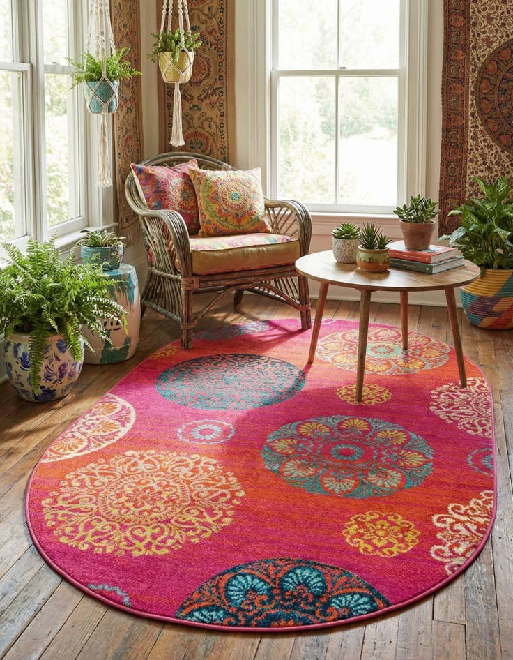 Detail image of 4' x 6' Azalea Oval Rug