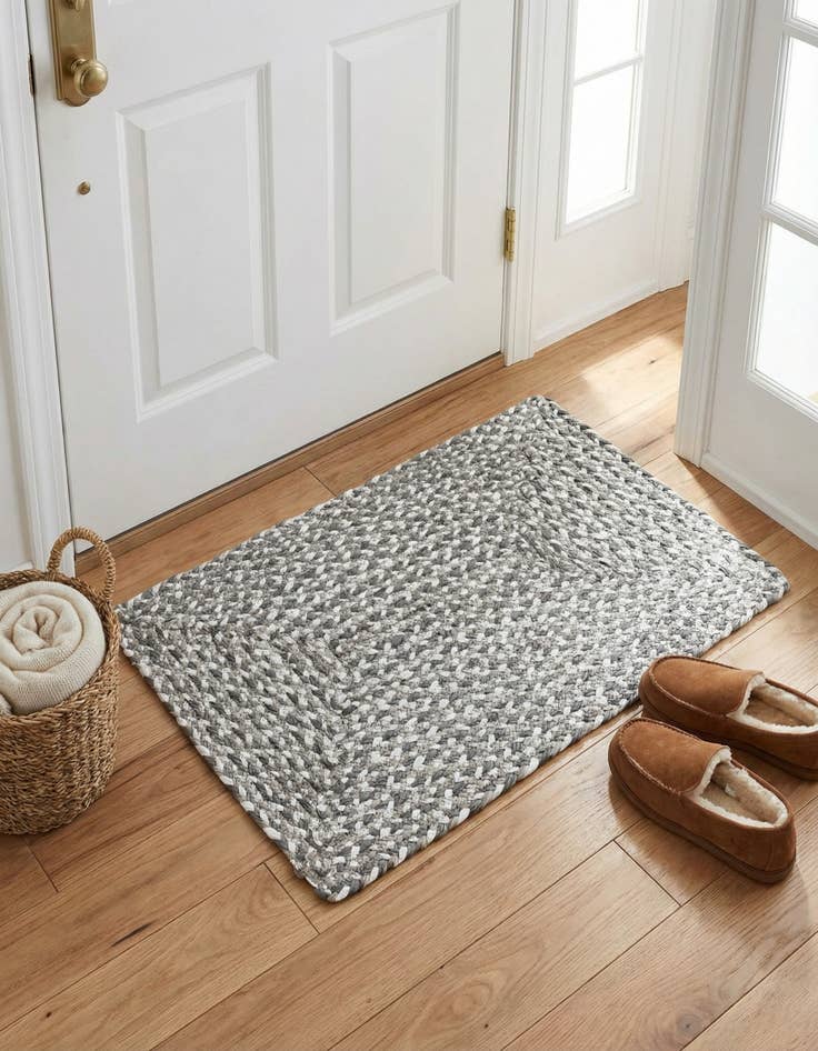 Detail image of 2' x 3' 1 Handmade Braided Chindi Rug