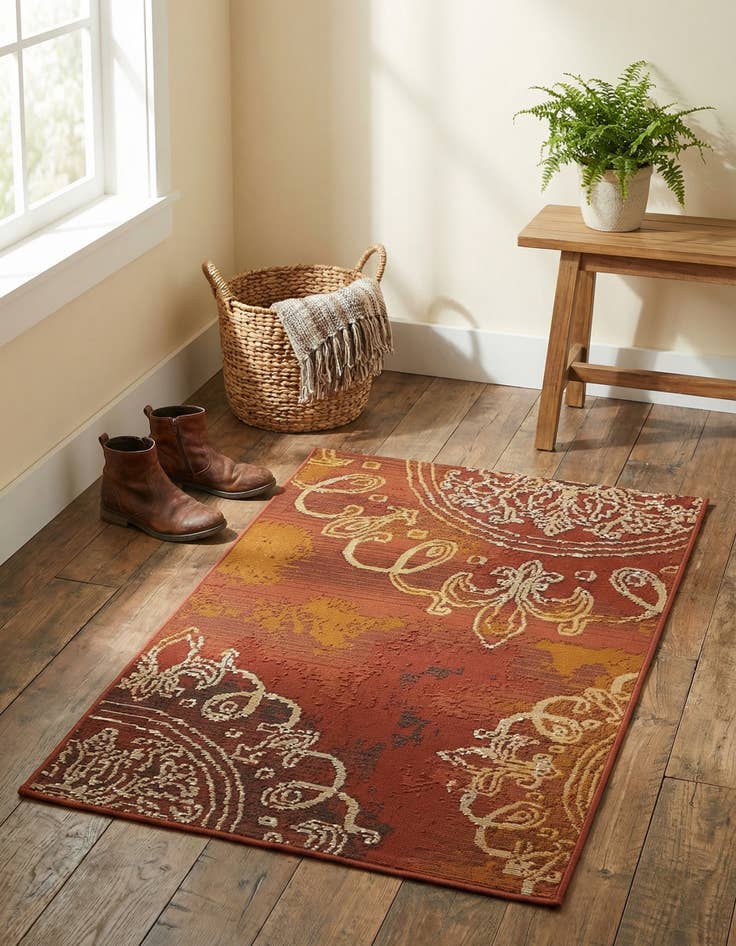 Detail image of 2' 2 x 3'  Washable Modern Indoor / Outdoor Rug