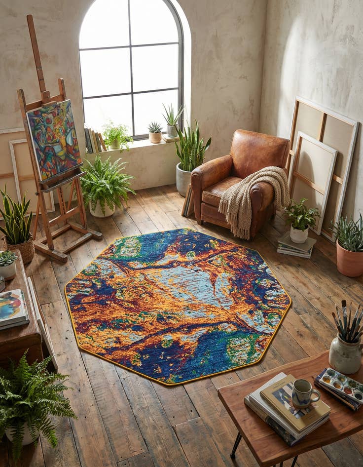 Detail image of 5' 3 x 5' 3 Calypso Octagon Rug