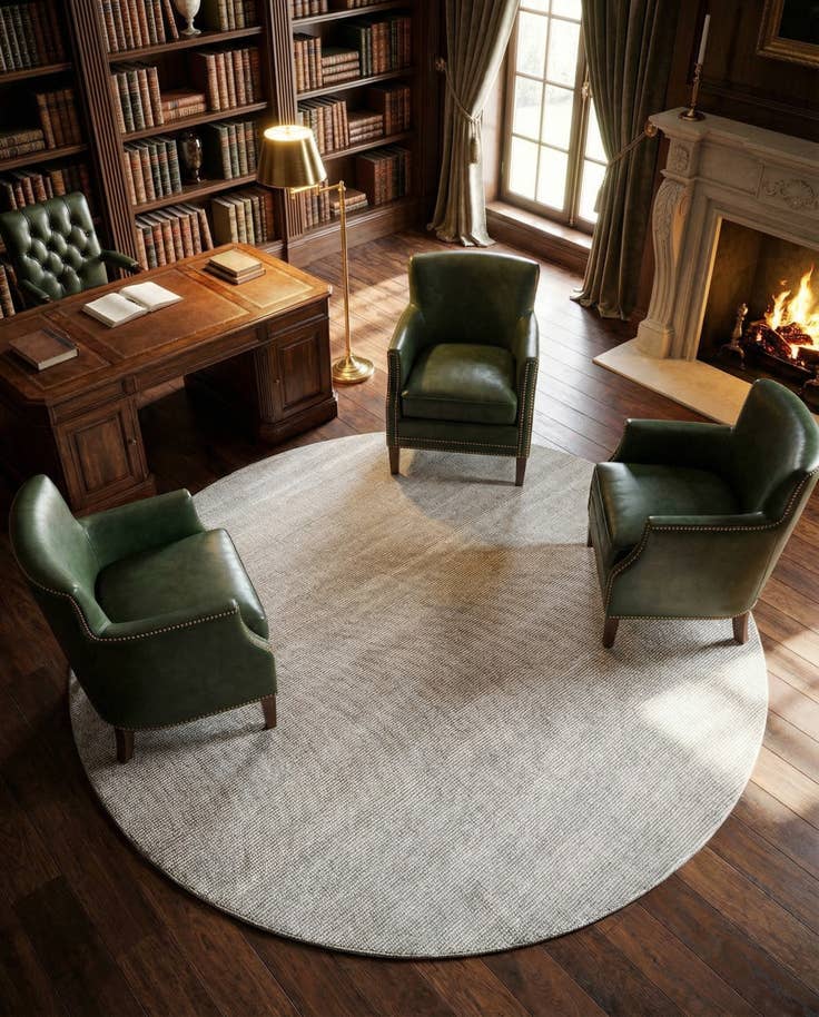 Detail image of 7' 10 x 7' 10 Hand Woven Jill Zarin English Manor Wool Round Rug