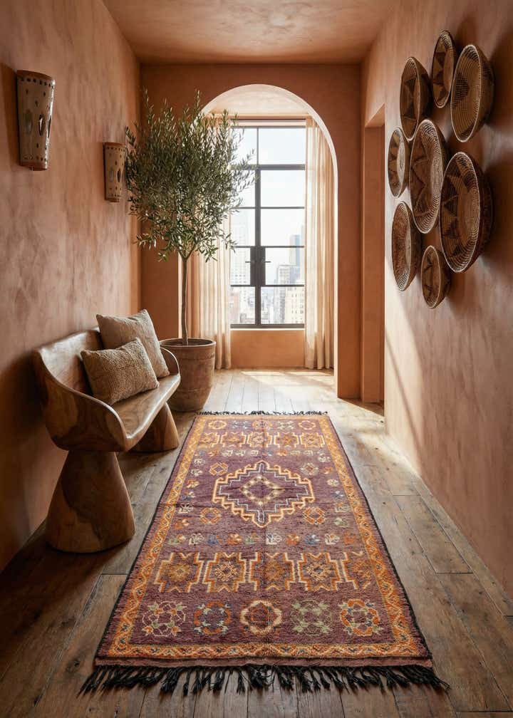 5' 5 x 10' 10 Hand Knotted Moroccan Wool Runner Rug