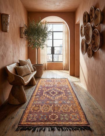 5' 5 x 10' 10 Hand Knotted Moroccan Wool Runner Rug
