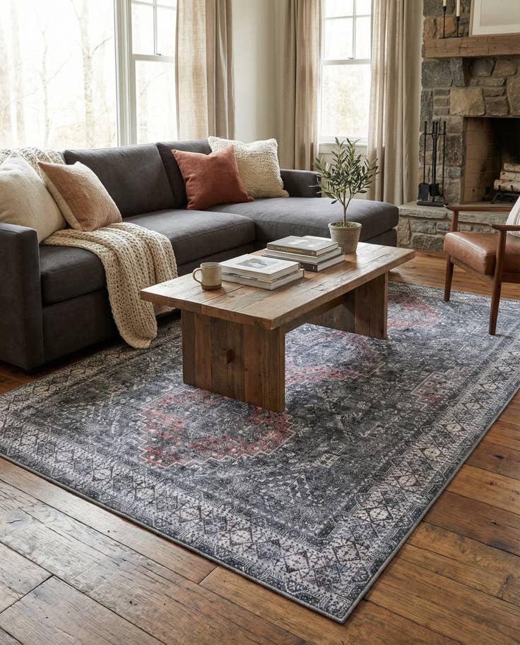 Detail image of 5' 1 x 8' Washable Timeless Rug