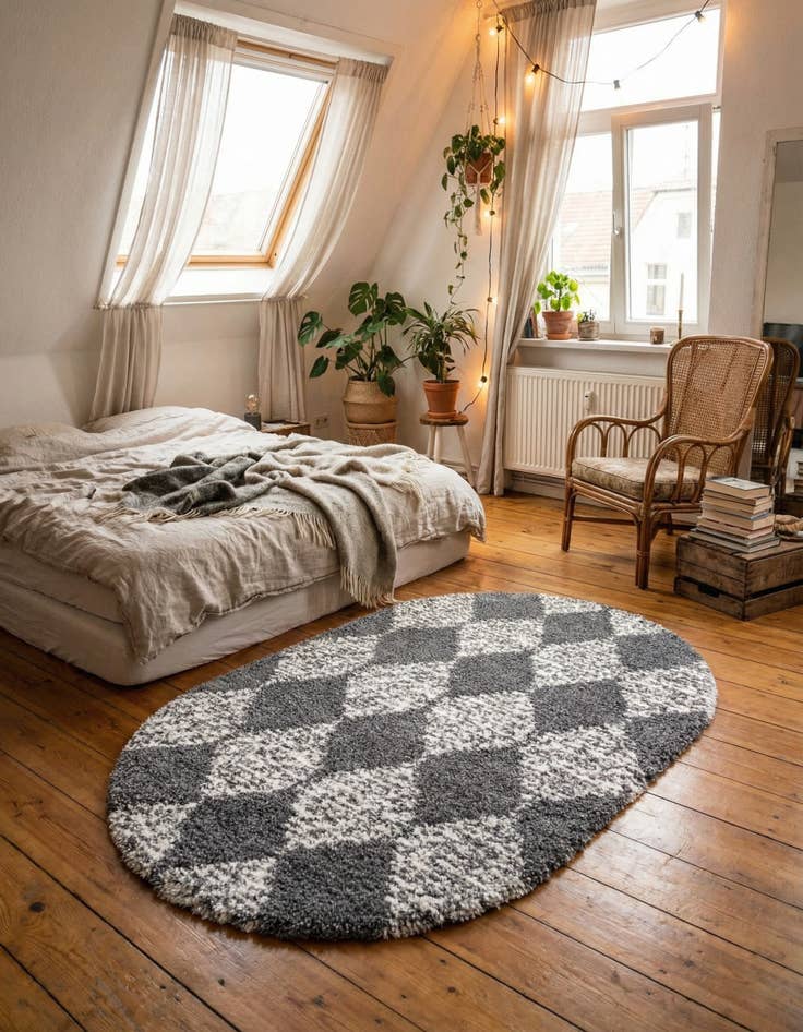 Detail image of 5' 3 x 8' Serenity Shag Oval Rug