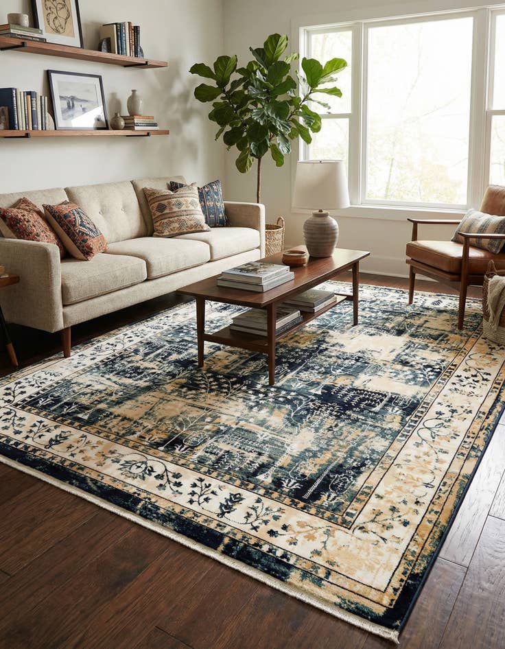 Detail image of  7' 10 x 10' Nain Design Rug