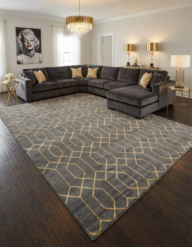 Detail image of  10' x 13'  Marilyn Monroe&trade; Glam Trellis Rug