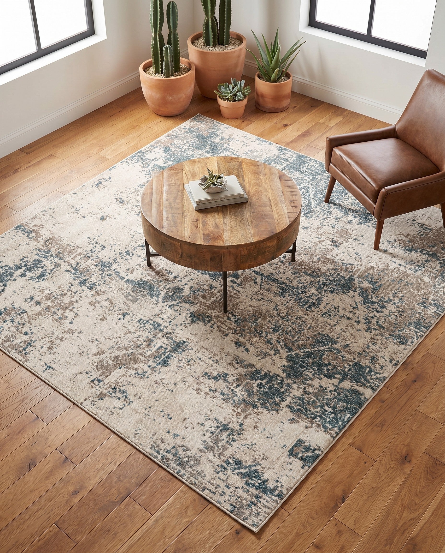Beige Mojave Square Rug