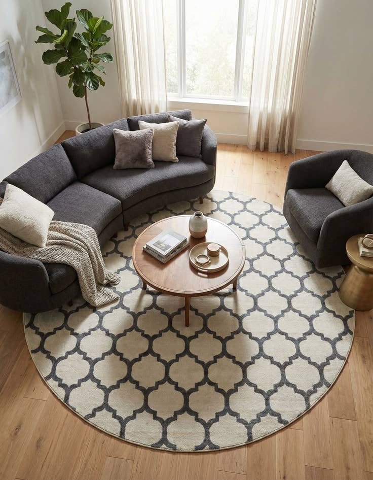 Detail image of  12' 2 x 12' 2 Lattice Round Rug