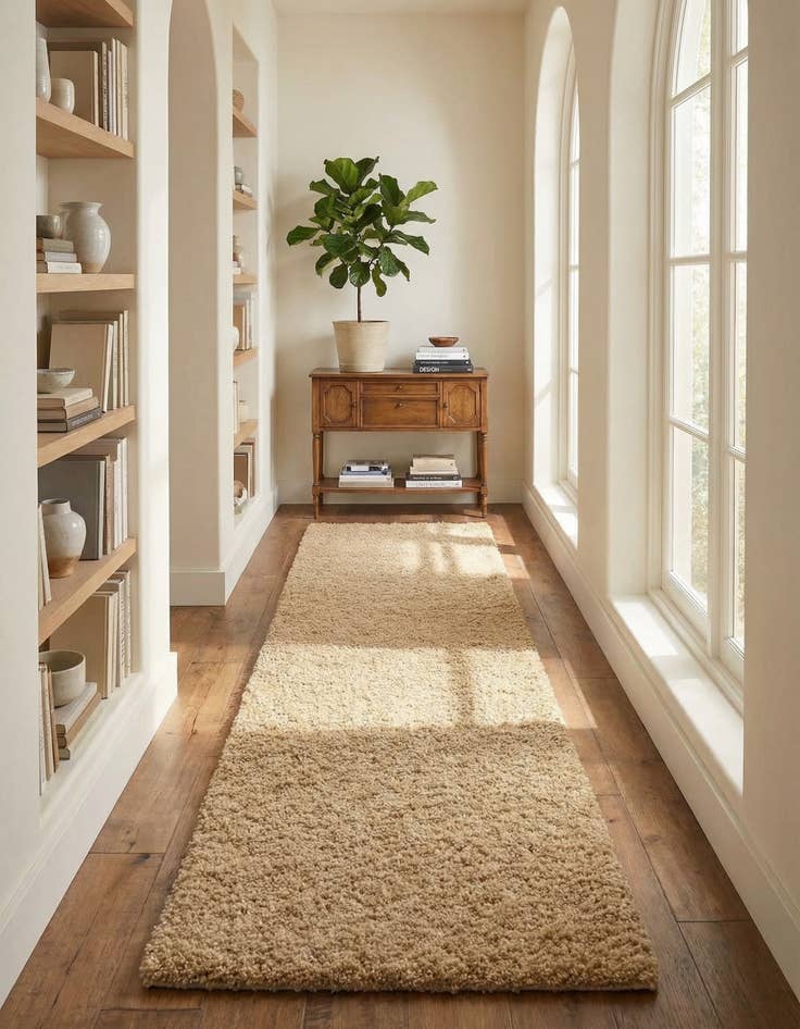 Detail image of 2' 7 x 10' Soft Solid Shag Runner Rug